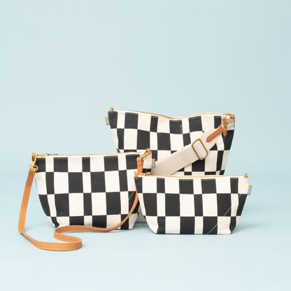 Jumbo Convertible Pouch - Black Checker