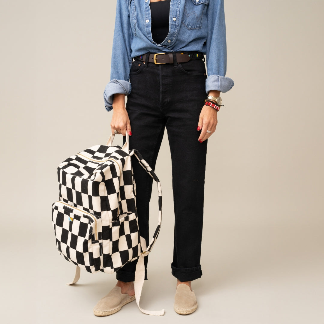 FINAL SALE: Backpack - Black Checker