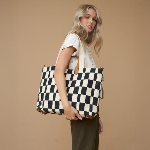 Carryall Bag - Black Checker lifestyle image