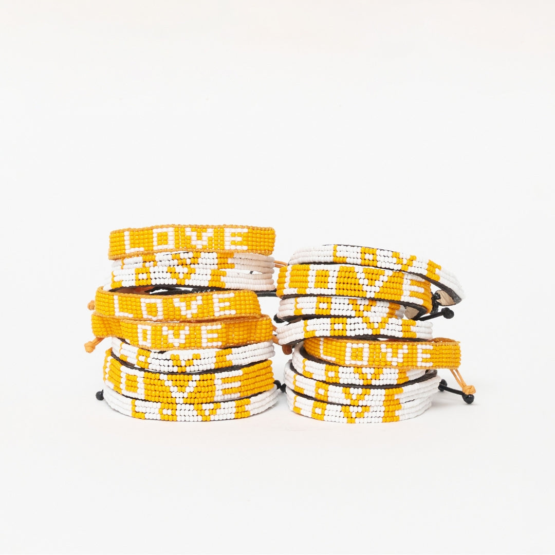 Skinny LOVE Bracelet -  White/Orange