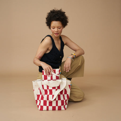 Kisumu Pouch - Cherry Checker lifestyle image