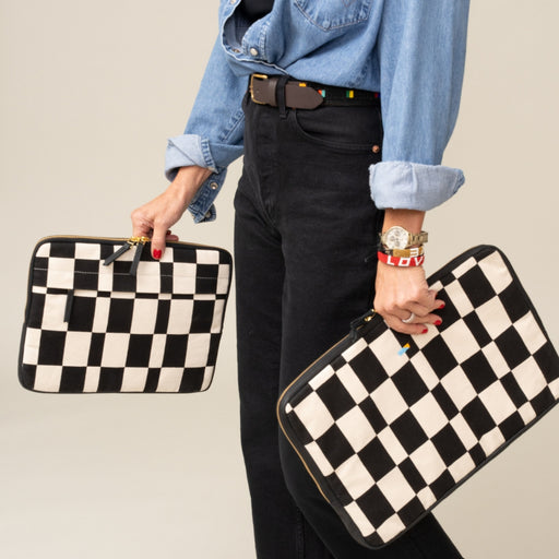 Laptop Sleeve - Medium - Black Checker lifestyle image