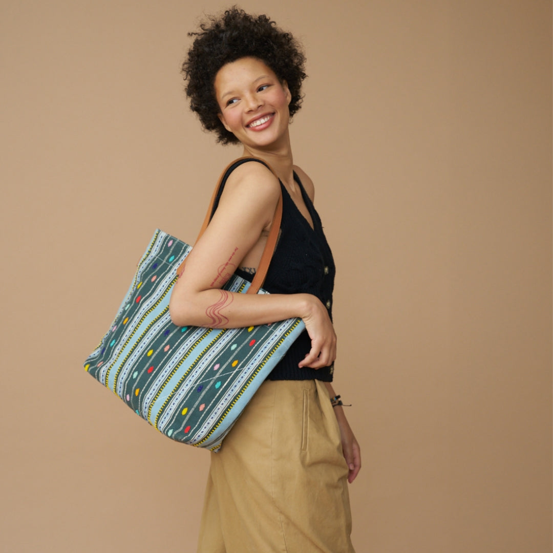 Go-To Tote - Beaded Bisa Stripe