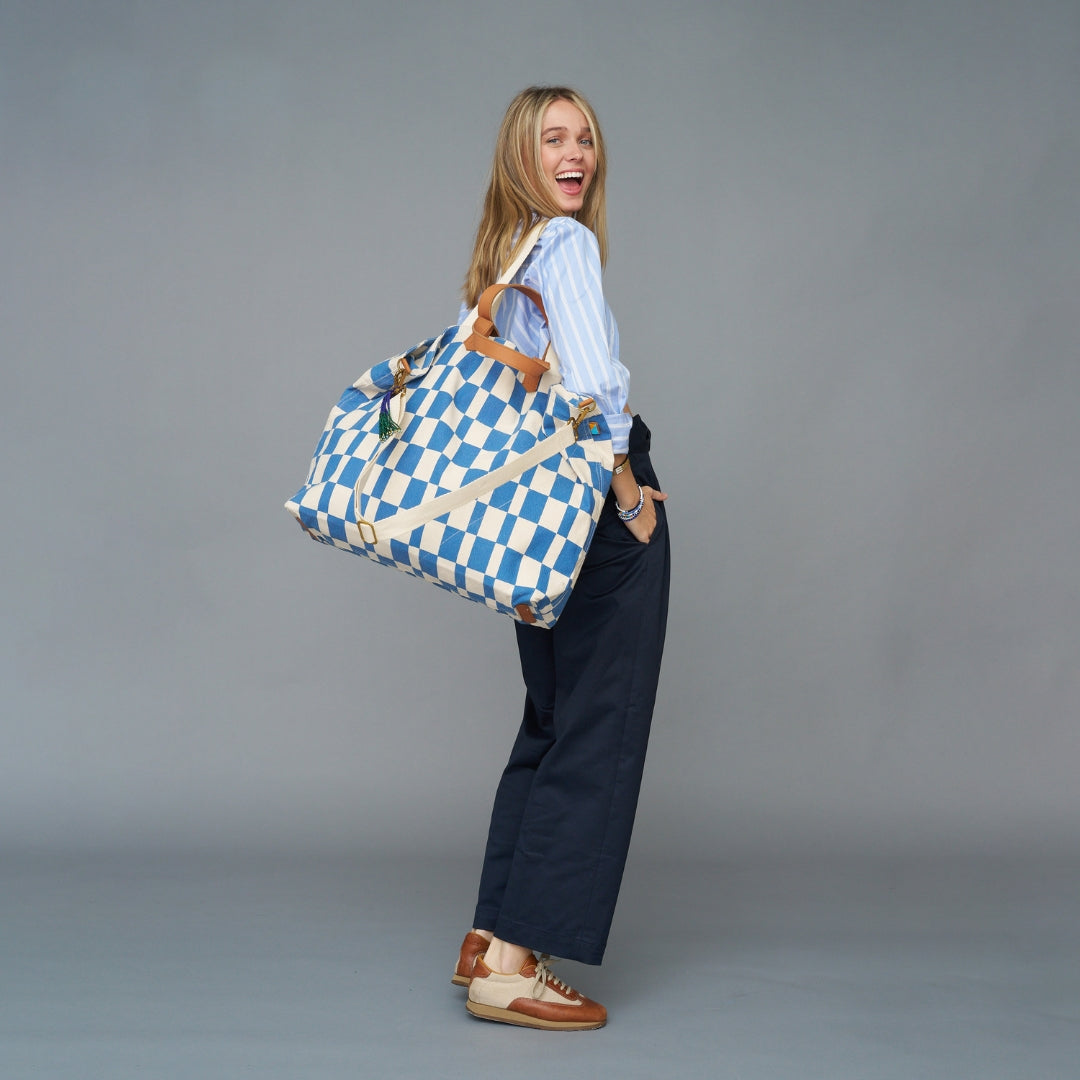 FINAL SALE: Getaway Bag - Chambray Checker