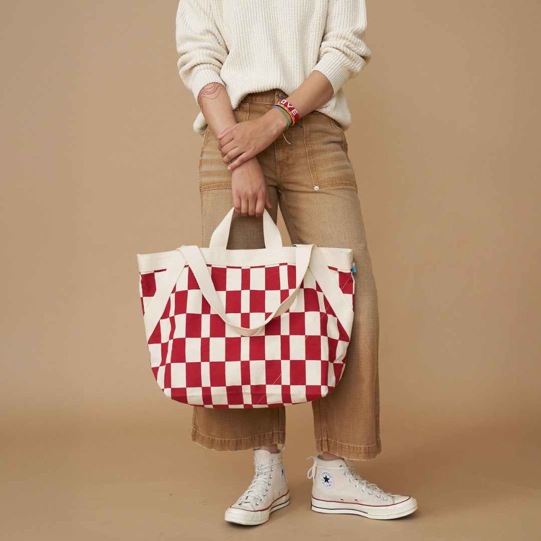 Karibu Tote - Large - Cherry Checker