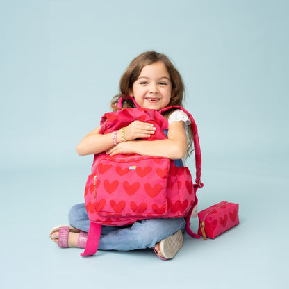 FINAL SALE: Kids' Backpack - Pink/Red Lots of LOVE