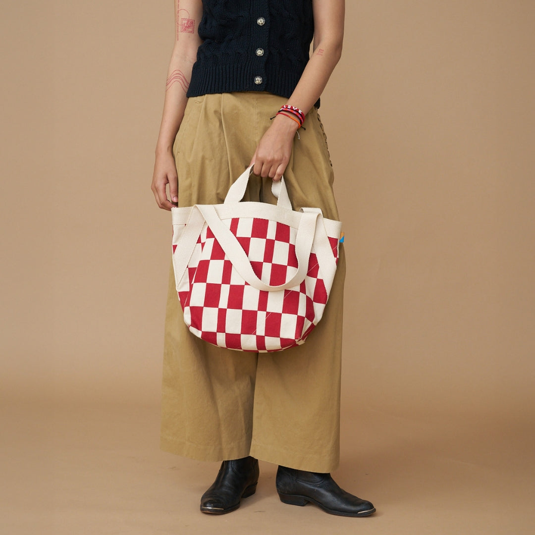 Karibu Tote - Medium - Cherry Checker