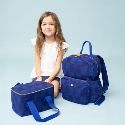 FINAL SALE: Kids' Backpack - Cobalt Checker