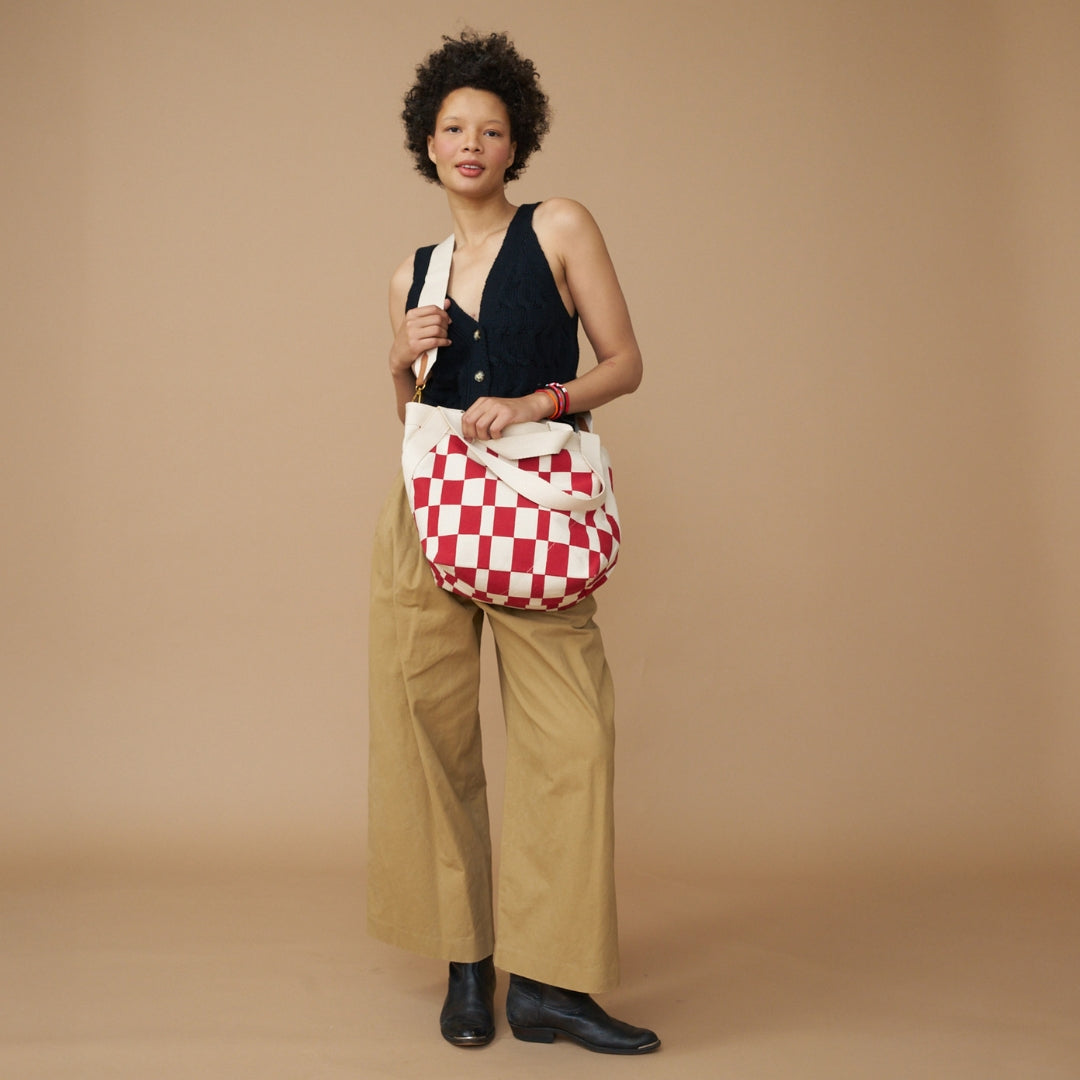 Karibu Tote - Medium - Cherry Checker