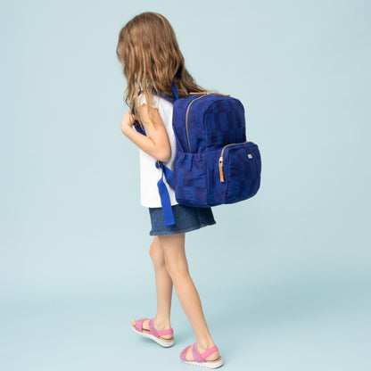 FINAL SALE: Kids' Backpack - Cobalt Checker