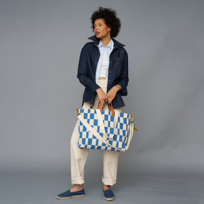 FINAL SALE: Carryall Bag - Chambray Checker