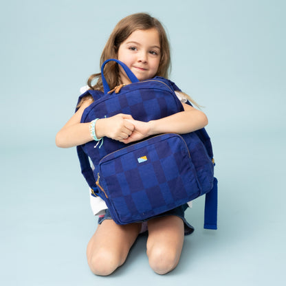 FINAL SALE: Kids' Backpack - Cobalt Checker