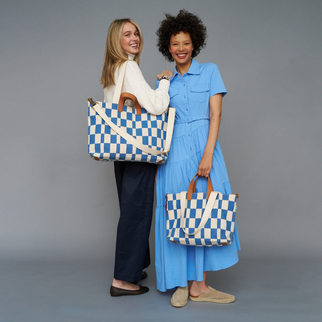 FINAL SALE: Carryall Bag - Chambray Checker