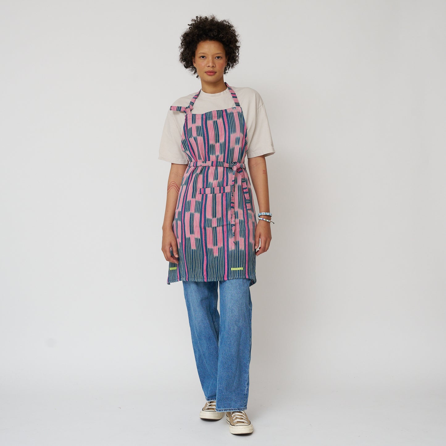 African Baule Apron - Pink