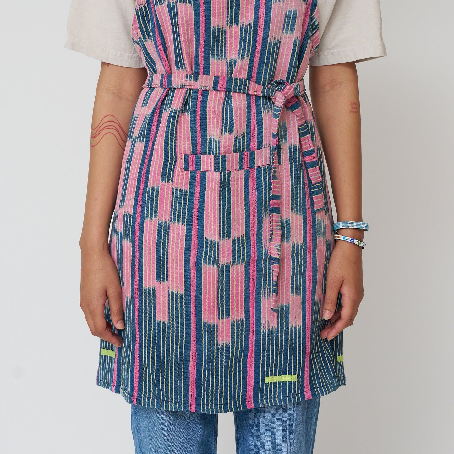 African Baule Apron - Pink