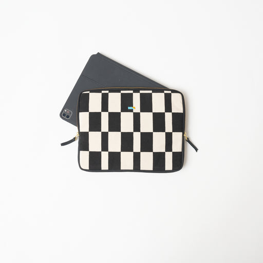 iPad Sleeve - Black Checker lifestyle image