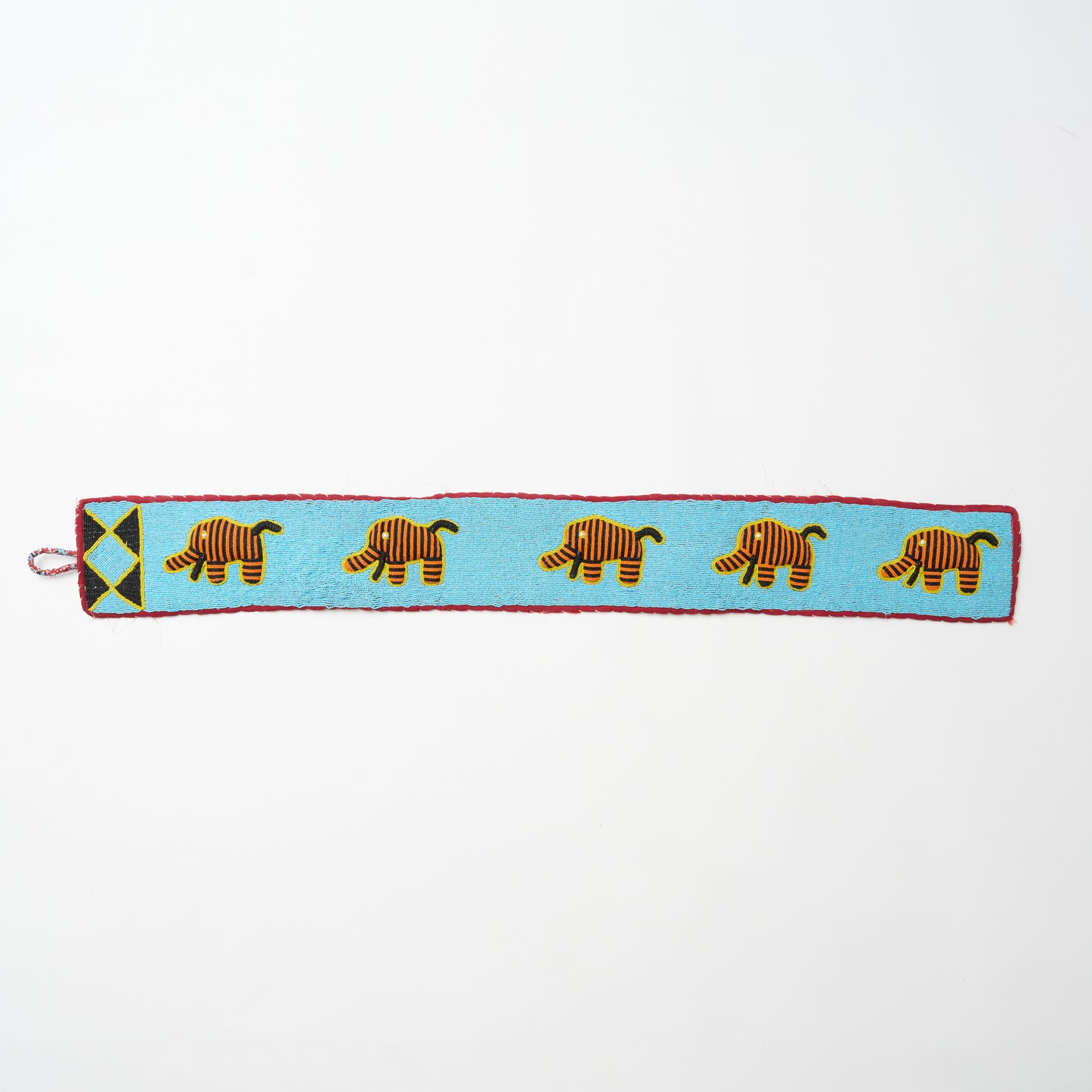 Beaded Yoruba Wall Art - Turquoise Elephant