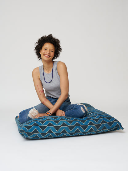 Blue Waves Floor Pillow