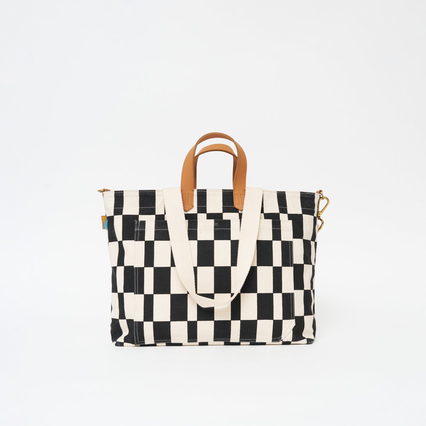 Carryall Bag - Black Checker with Red Beaded Heart