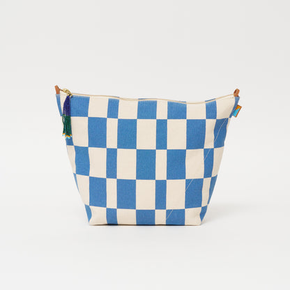 FINAL SALE: Jumbo Convertible Pouch - Chambray Checker