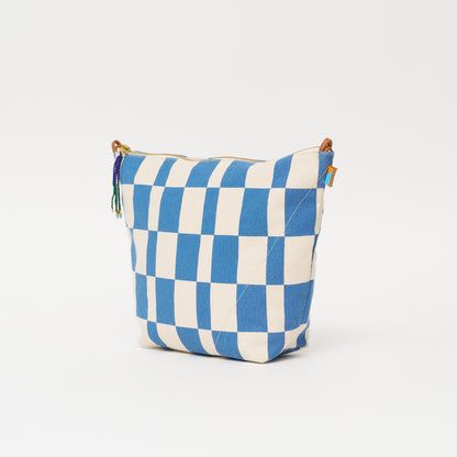 FINAL SALE: Jumbo Convertible Pouch - Chambray Checker