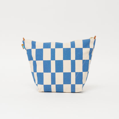 FINAL SALE: Jumbo Convertible Pouch - Chambray Checker