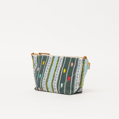 Large Convertible Pouch - Beaded Bisa Stripe