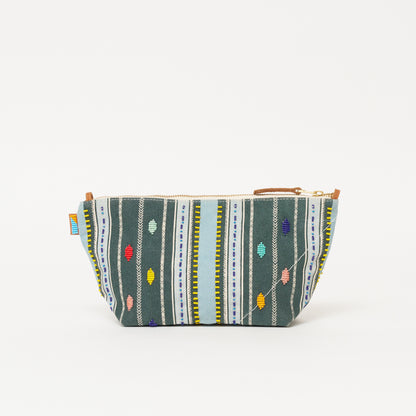 Large Convertible Pouch - Beaded Bisa Stripe