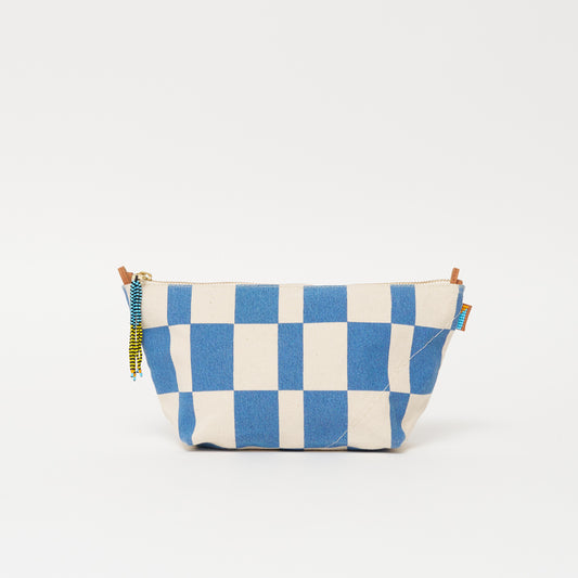 FINAL SALE: Large Convertible Pouch - Chambray Checker