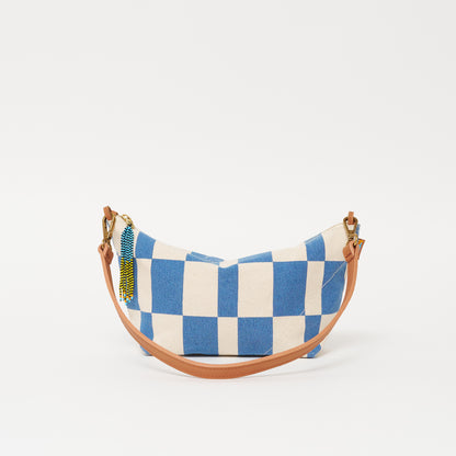 FINAL SALE: Large Convertible Pouch - Chambray Checker