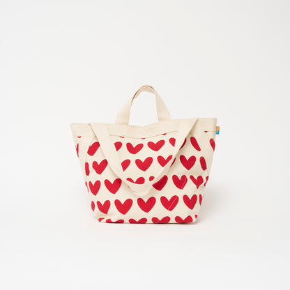 Karibu Tote - Medium - Lots of Love Red