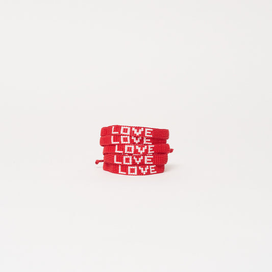 Woven Love Bracelet Bundle - Red/White