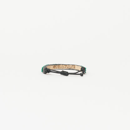 Skinny LOVE Bracelet - Green/Silver