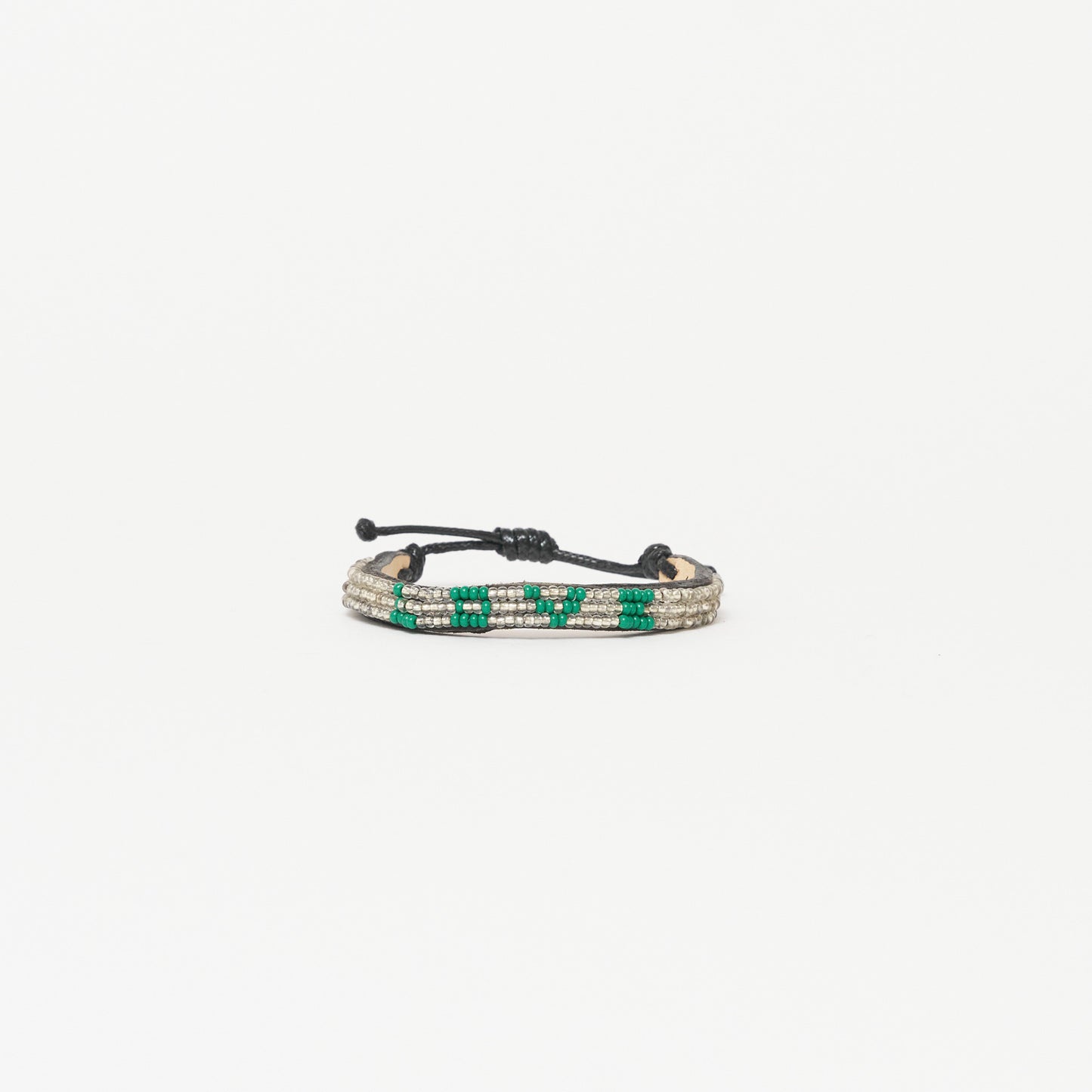 Skinny LOVE Bracelet - Silver/Green