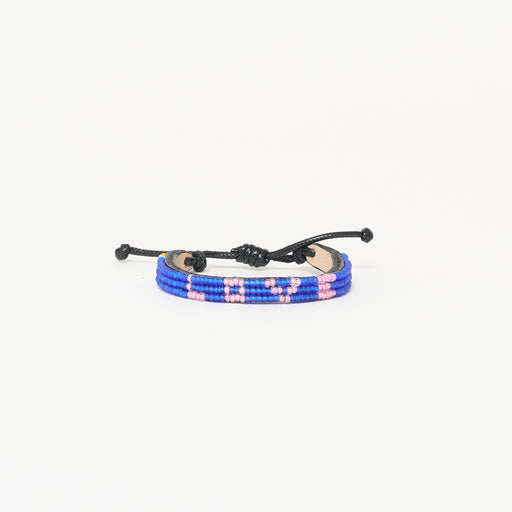 Skinny LOVE Bracelet - Matte Blue/Pearly Pink