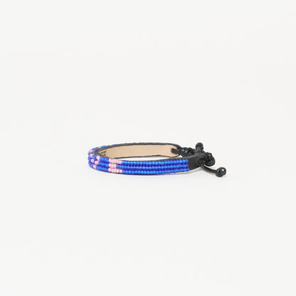 Skinny LOVE Bracelet - Matte Blue/Pearly Pink