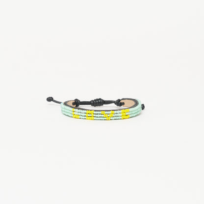 Skinny LOVE Bracelet - Mint Green/Yellow