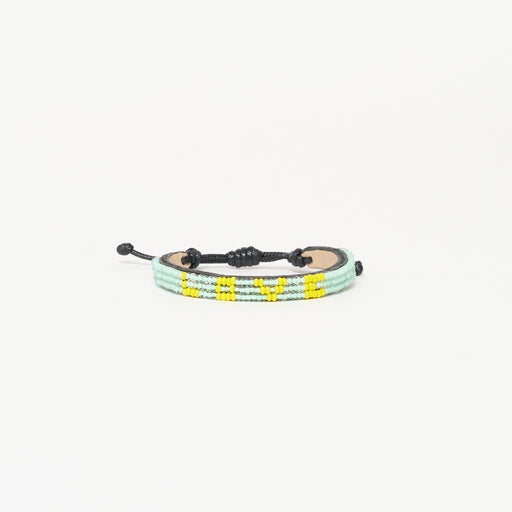 Skinny LOVE Bracelet - Mint Green/Yellow