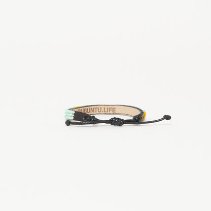 Skinny LOVE Bracelet - Mint Green/Yellow