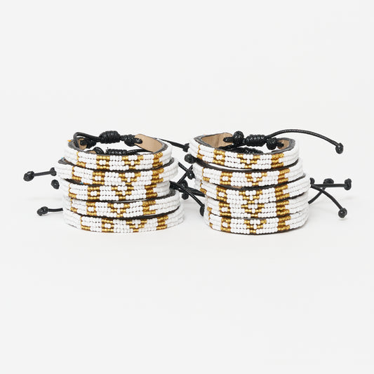 Skinny LOVE Bracelet Bundle - White/Gold