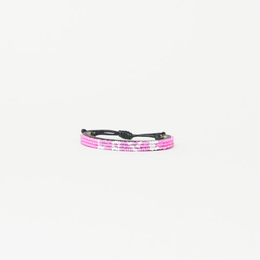 Skinny LOVE Bracelet - Bubblegum/White