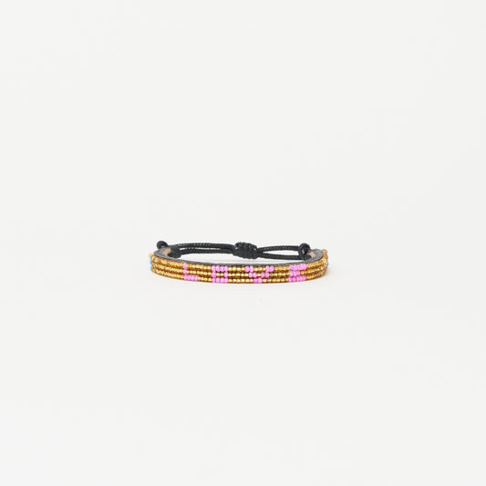 Skinny LOVE Bracelet - Gold/Bubblegum