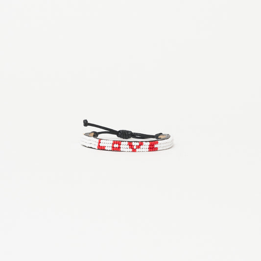 Skinny LOVE Bracelet - White/Red