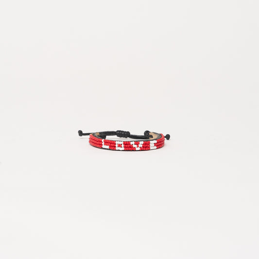 Skinny LOVE Bracelet - Red/White