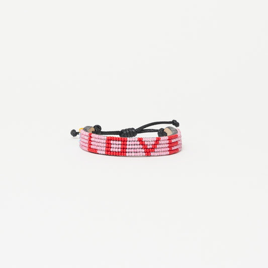 LOVE Bracelet - Pearly Pink/Red