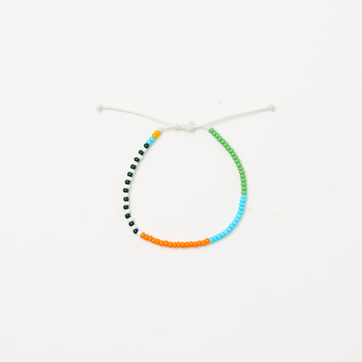 Single Strand Bracelet - Black Stripe/Blue Green Multi