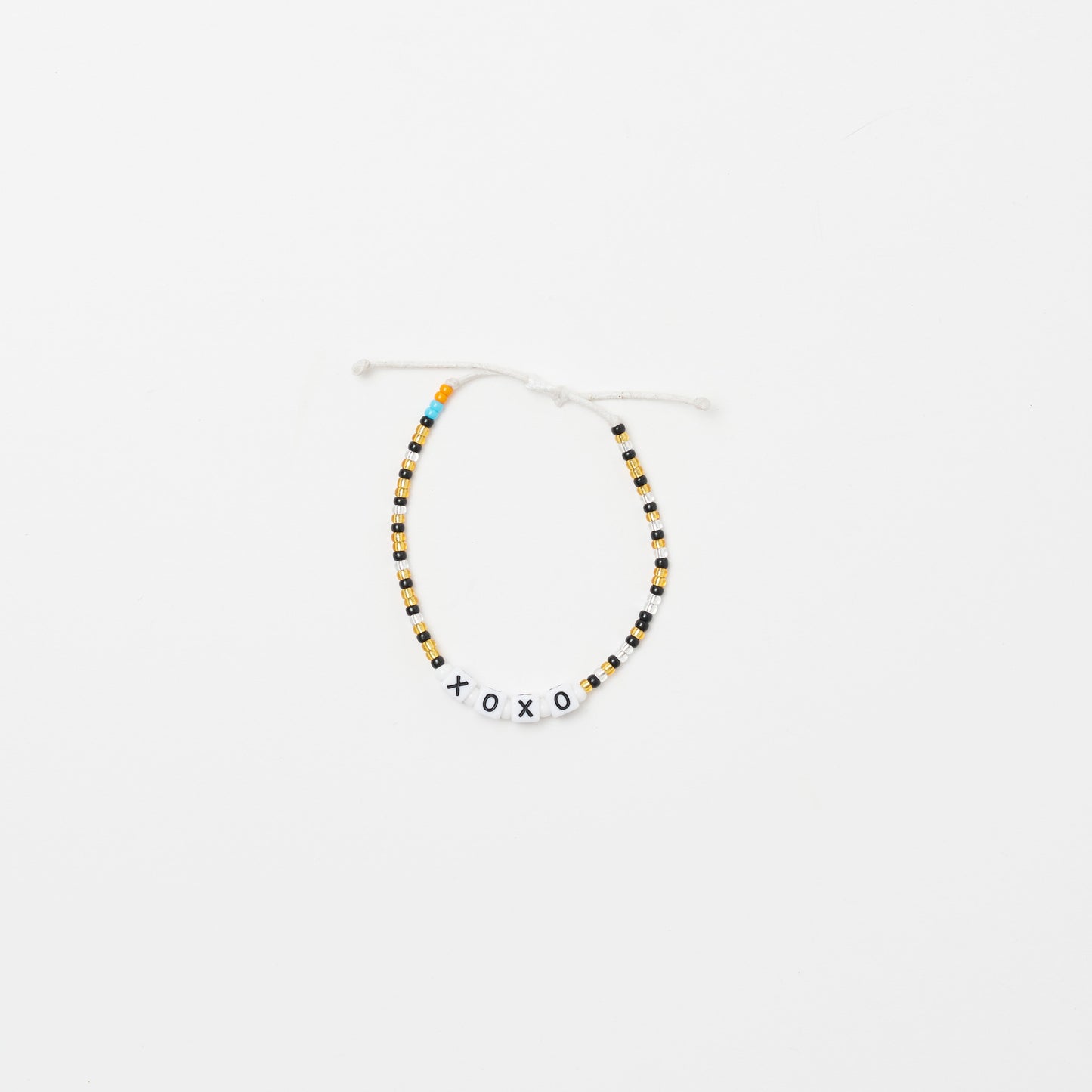 XOXO Letter Bead Single Strand Bracelet - Metallic Multi