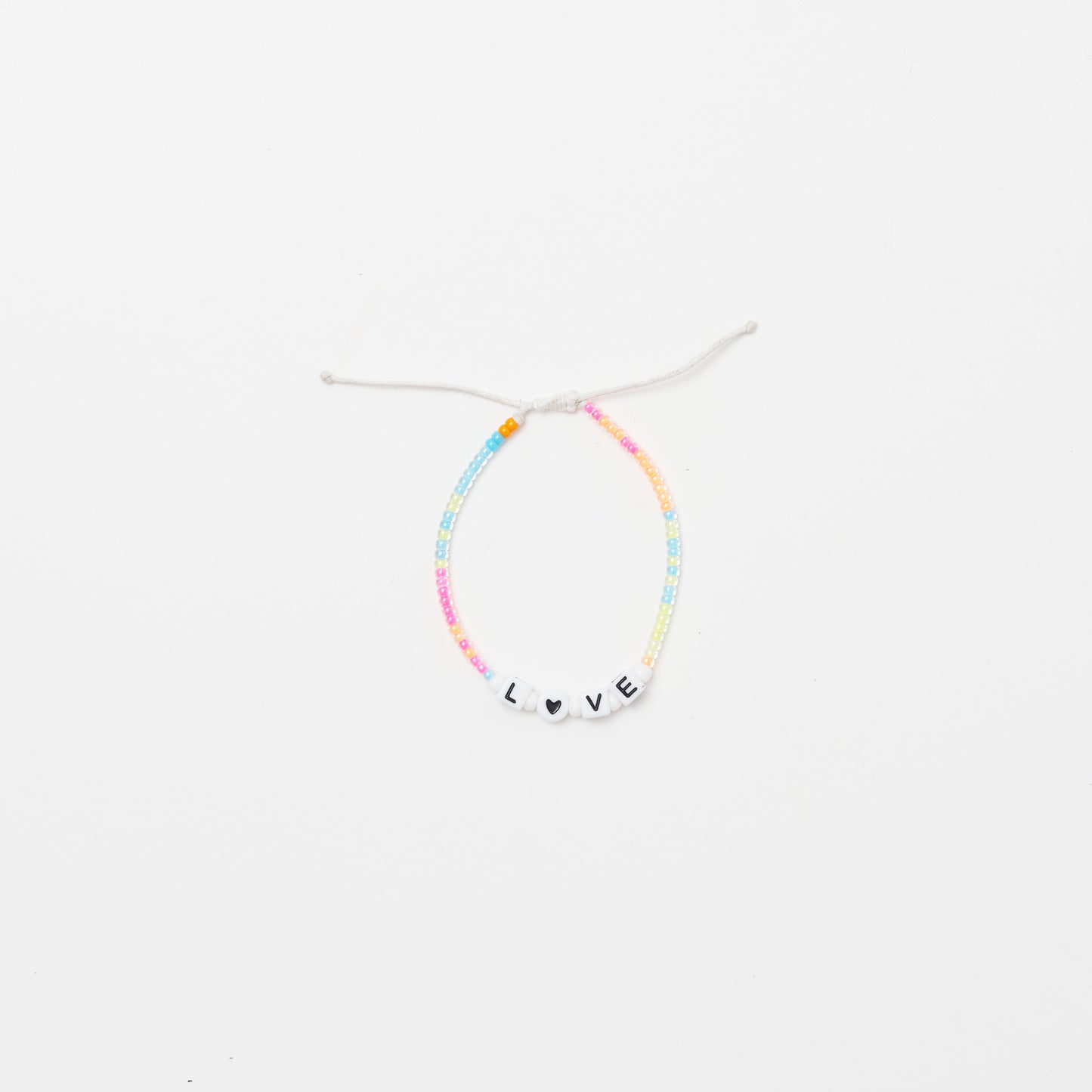 Love Heart Single Strand Bracelet - Neon Multi