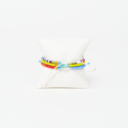 Single Strand Bracelet  3-Pack - Rainbow