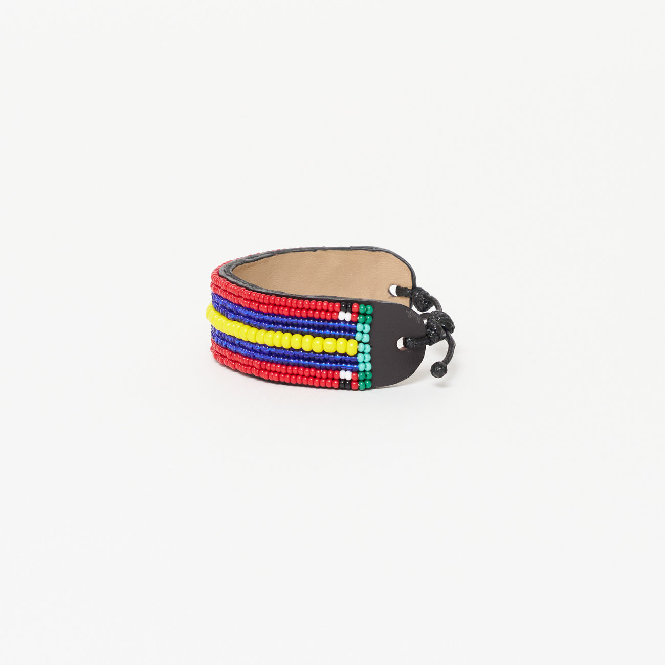 Maasai Bracelet - Red/Blue/Yellow Stripe